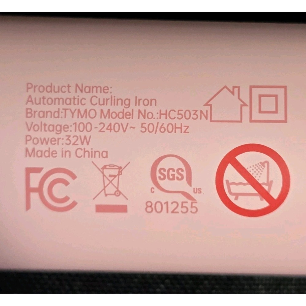 TYMO CurlPro Automatic Curling Iron 1 Inch Pink Ceramic Rotating Curler New OB - Picture 14 of 16